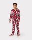 Kids' Christmas Tree & Wreath Stripe Print Long Pyjama Set