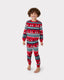 Kids' Red & Green Christmas Penguin Fair Isle Print Long Pyjama Set