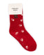 Knitted Red & White Paw Print Socks