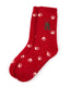 Knitted Red & White Paw Print Socks