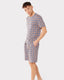 Men's Orange & Navy Retro Tile Print Short Pyjama Set