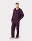 Unisex Flannel Red & Navy Stripe Print Pyjama Top