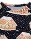 Dog Pyjama Navy Gingerbread Houses Print