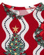 Dog Pyjama Red Wreath & Tree Stripe Print