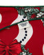 Red Wreath & Tree Stripe Print