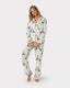 Organic Cotton Cream Giraffe Print Long Pyjama Set