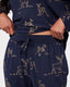 Navy & Gold Foil Deer Print Long Pyjama Set