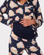Maternity Navy Gingerbread Houses Print Long Pyjama Set