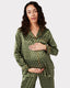Maternity Green Satin Polka-Dot Print