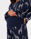 Maternity Navy Giraffe Print Organic Cotton Long Pyjama Set