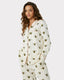 Organic Cotton Cream Bee Print Long Pyjama Set