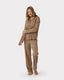 Organic Cotton Brown Button Up Long Pyjama Set
