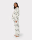 Maternity Organic Cotton Cream Giraffe Print Long Pyjama Set