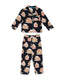 Kids' Navy Christmas Gingerbread Houses Print Long Pyjama Set