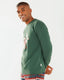 Men's Green Happy Holidays Organic Cotton Sweatshirt