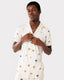 Men's Cream Ikat Jersey Button Up Short Pyjama Set