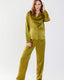 Maternity Olive Satin Slim Long Button Up Long Pyjama Set