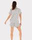 Maternity Navy/Cream Stripe Organic Cotton Button Up Short Pyjama Set