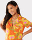 Maternity Jersey Orange & Multi Sunflower Print Revere Collar Popper Button Short Pyjama Set