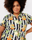 Curve Black/White Citrus Stripe Organic Cotton Button Up Short Pyjama Set