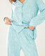 Blue Cloud & Stars Button Up Long Pyjama Set