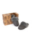 Unisex Grey Suedette Cuffed Dome Slippers